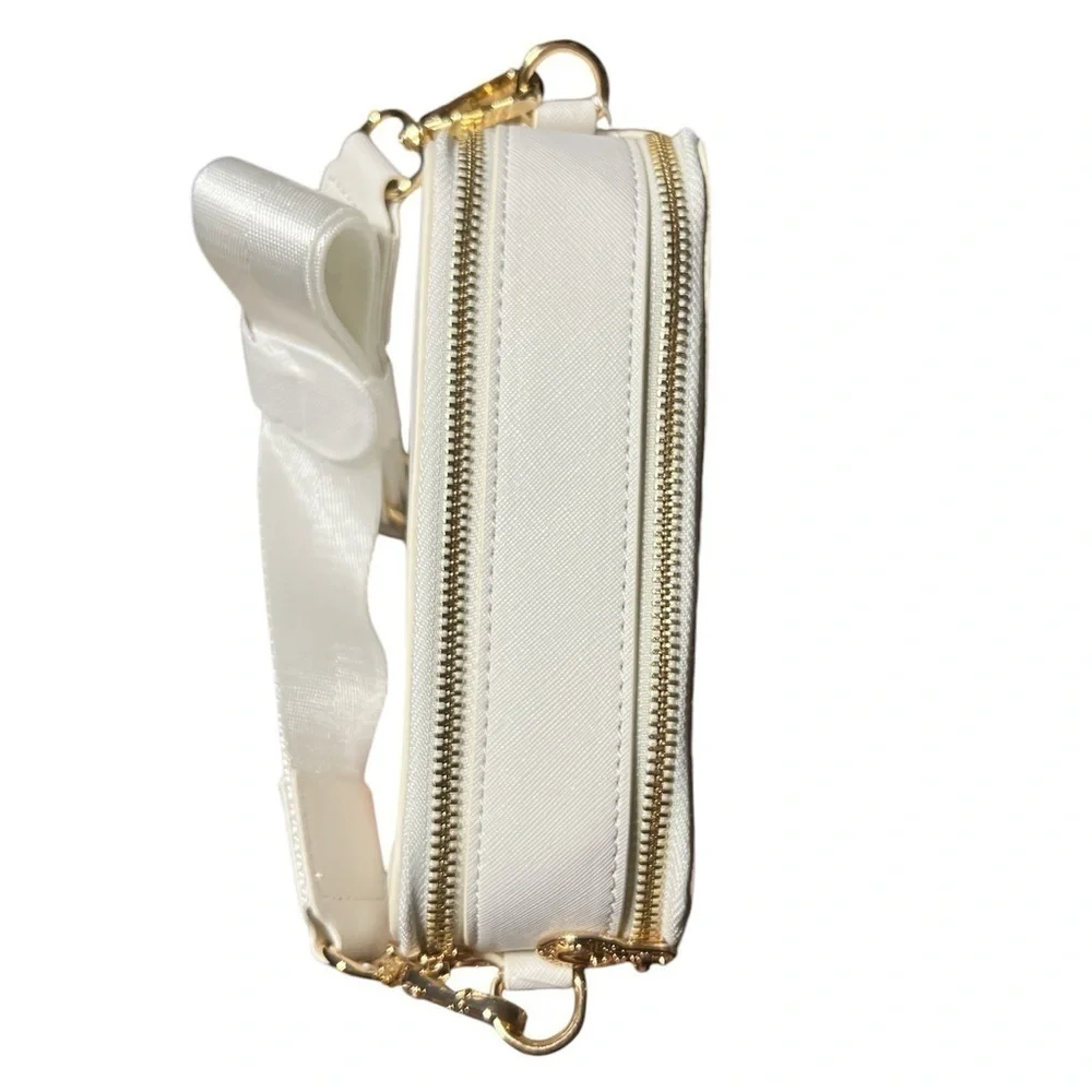 Valentino Orlandi White Studded Crossbody Bag